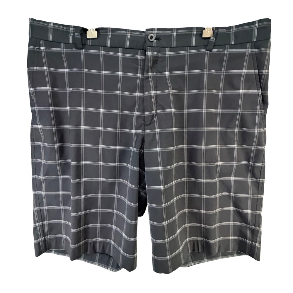 Nike Golf Dri Fit Performance Shorts Mens 40 Black Plaid Preppy Country Club